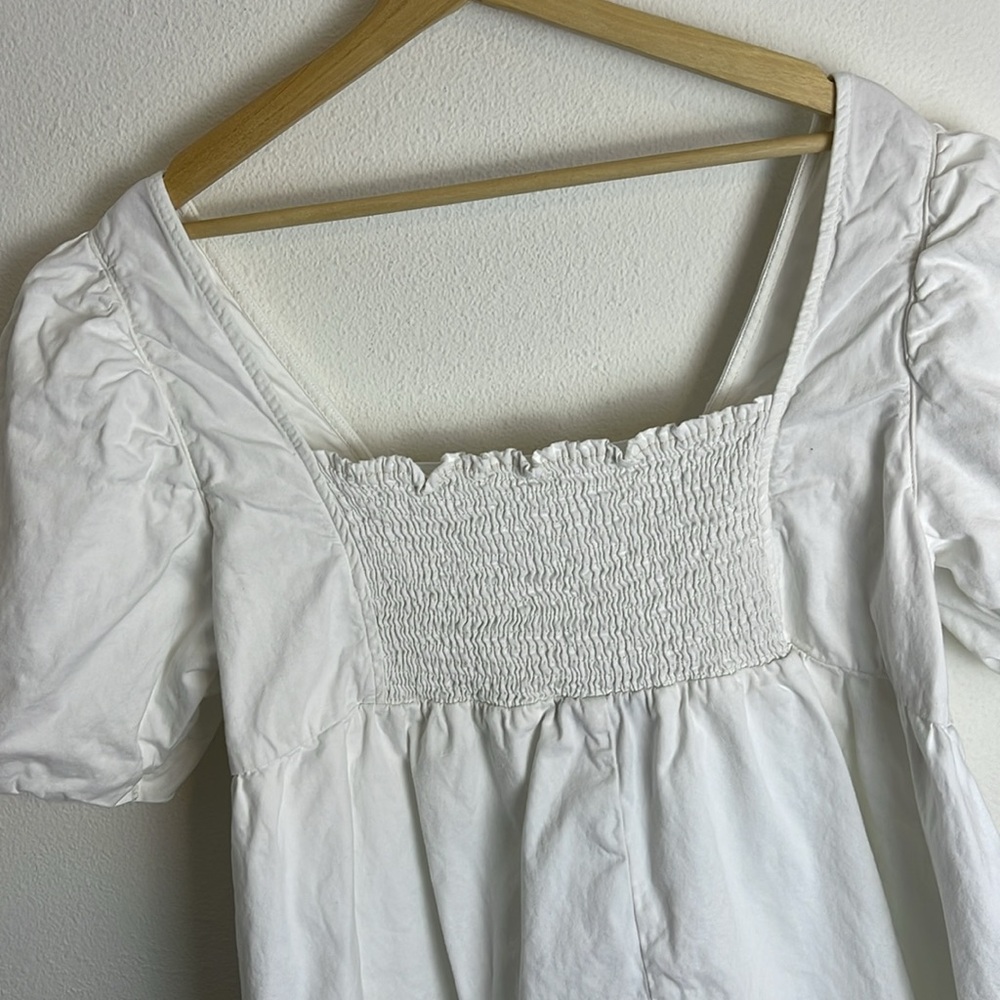 Reclaimed Vintage Soft denim twill smocked babydoll dress M - Picture 7 of 11
